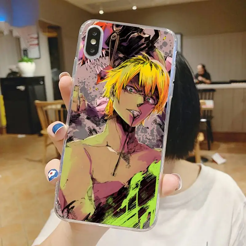 

Japan anime chainsaw man Comics Phone Case Transparent for iPhone 6 7 8 11 12 s mini pro X XS XR MAX Plus