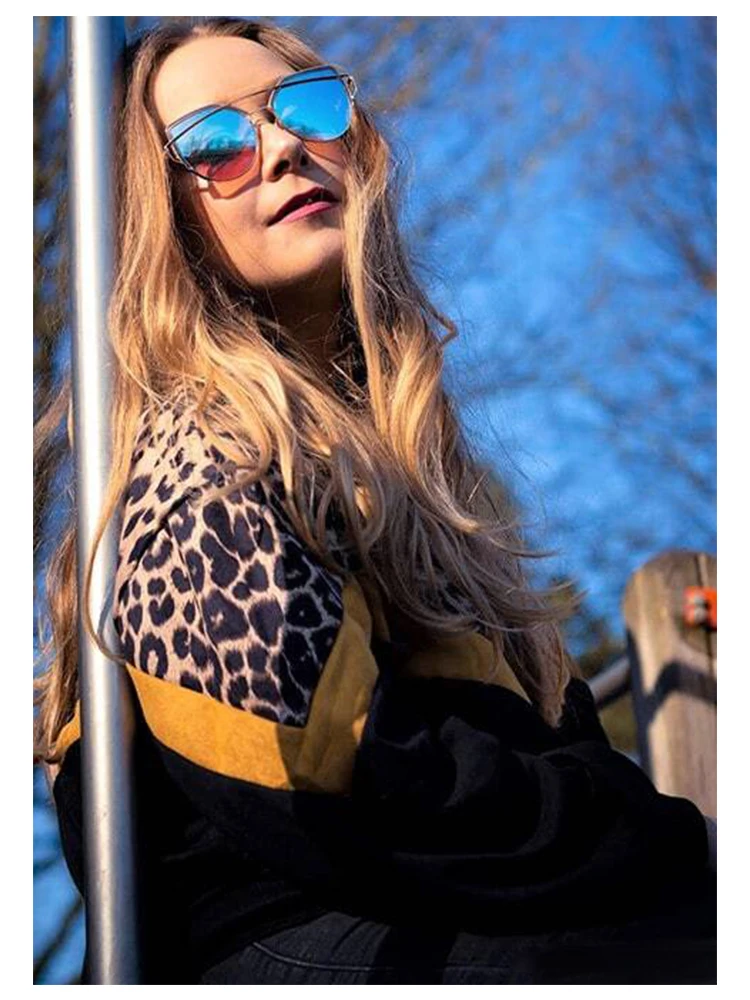 Dotfashion, черная леопардовая панельная толстовка с заниженным плечом, Женская Повседневная Осенняя коллекция, женская одежда с длинным рукавом, цветной пуловер