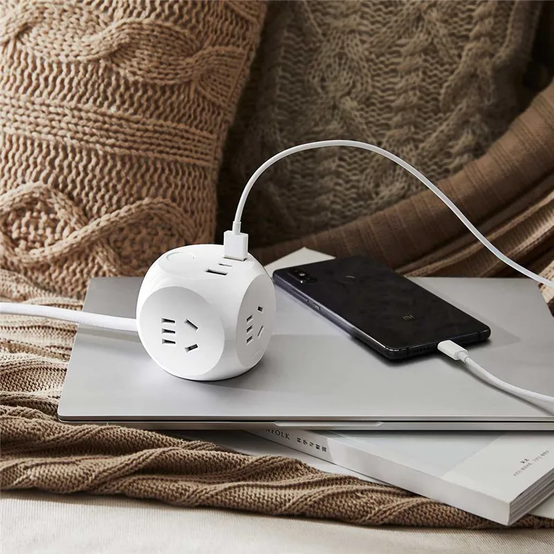 Разъем Youpin Aigo Cube с адаптером питания кабель USB 1 5 м В 2 4 А/Type-C 3 порта для быстрой