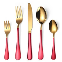 home tableware set stainless steel cutlery set western cutlery set 5 piece spoon fork knife black dinnerware set dropshipping