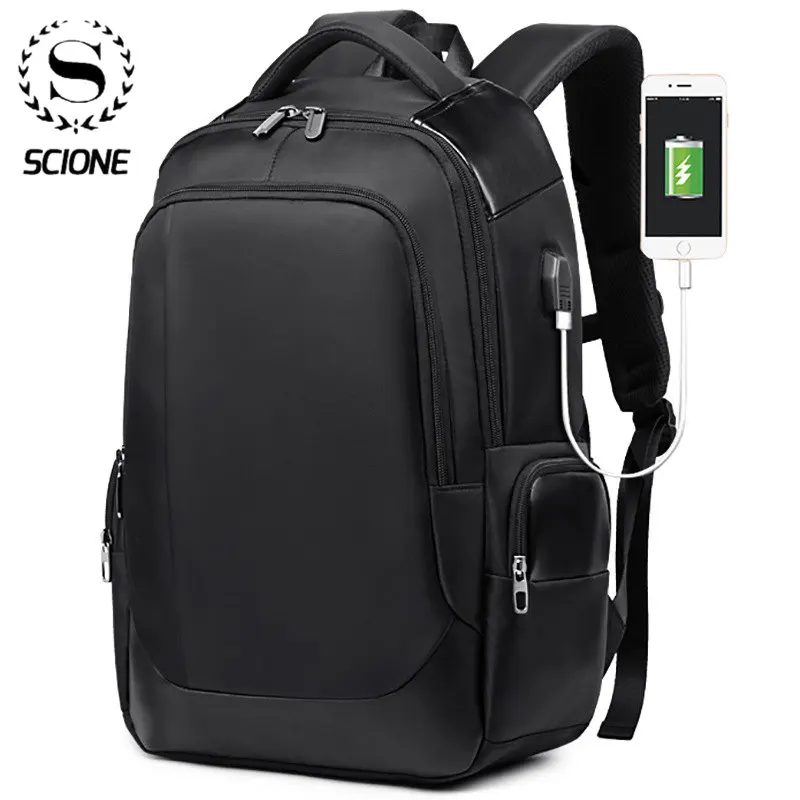 

Scione Brand Enlarge Backpack USB External Charge Laptop Backpack Shoulders Men Anti-theft Waterproof Travel Backpack