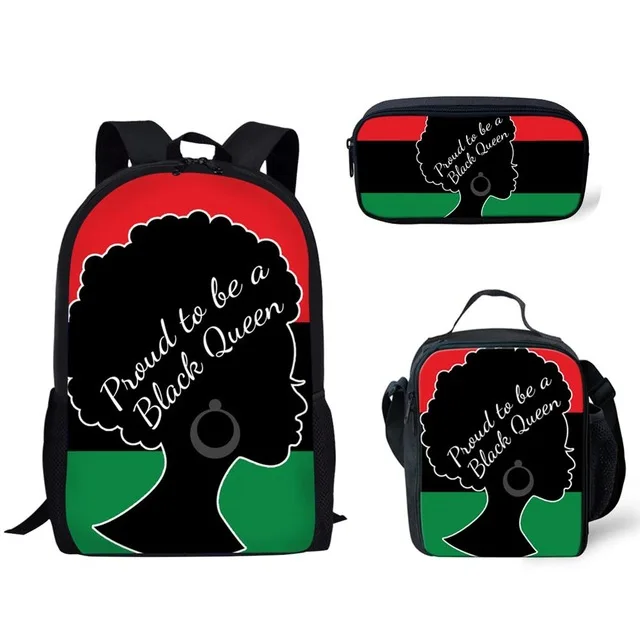 Детский Школьный рюкзак, 3 шт./компл., с изображением американских афро-женщин, для подростков