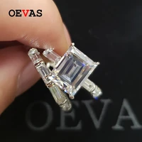 oevas 100 925 sterling silver 810mm high carbon diamond bridal rings set sparkling wedding party fine jewelry gifts wholesale
