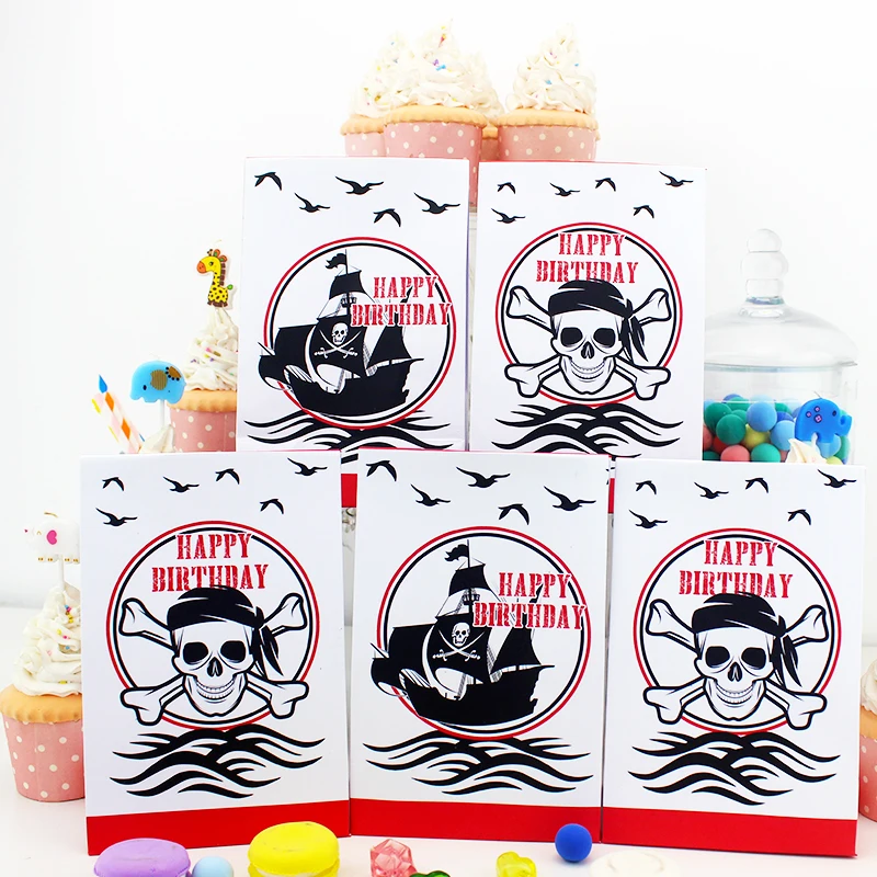 

Pirate Party Supplies Pirate Ship Straws Invitations Hanging Decor Favor Boxes Favor Bags Paper Cups Cake Topper Kids Birthday
