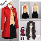 Аниме Fate Stay Night Косплэй Rin Tohsaka, костюмы, костюмы на Хэллоуин для Для женщин Тренч комплект из жилета и юбки из полный набор Косплэй костюм
