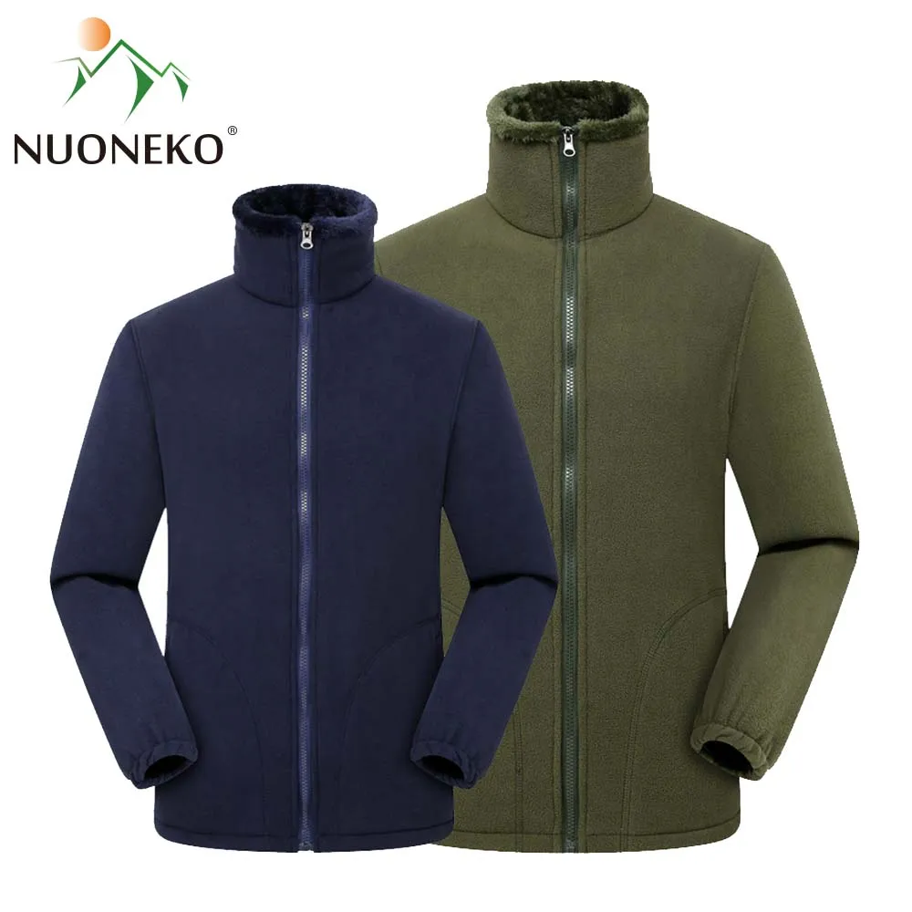 NUONEKO зимняя мужская куртка для походов флисовое теплое пальто с