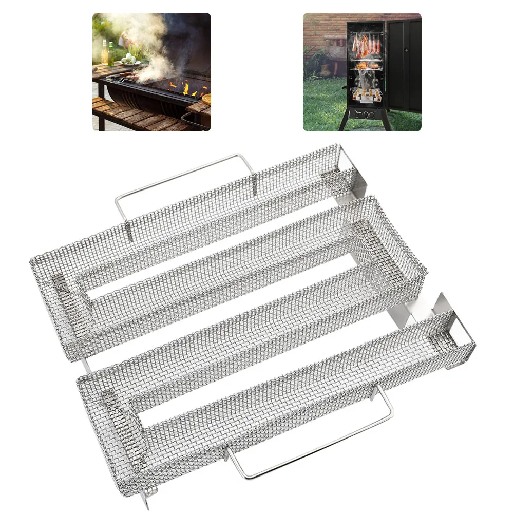 

Cold Smoke Generator For BBQ Grill Wood Chip Smoking Box Wood Dust Hot And Cold Smoking Salmon Meat Cooking Stainless Bbq Tools