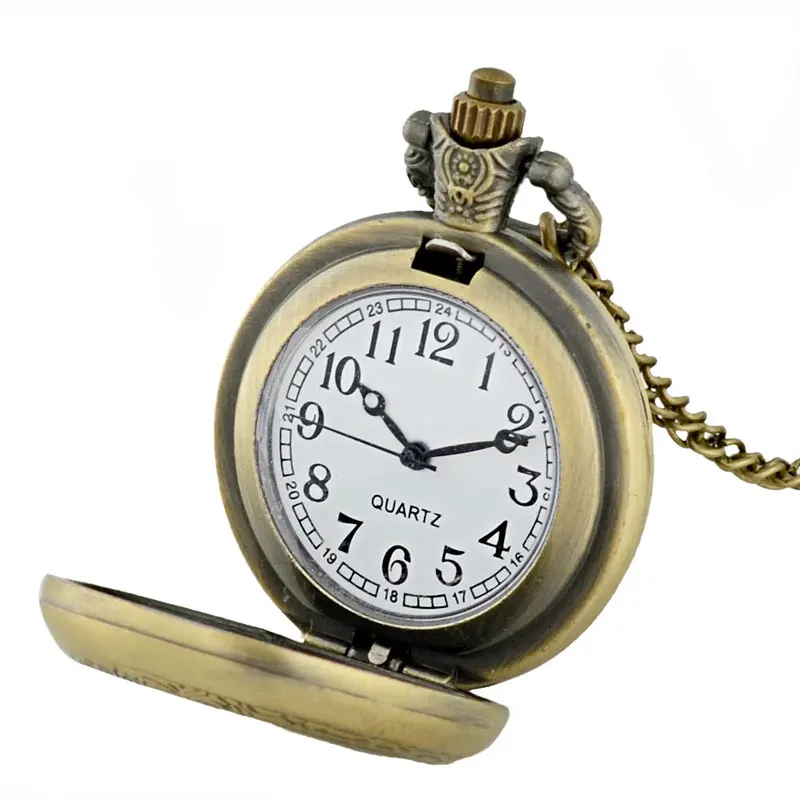 Серебряные кварцевые карманные часы в стиле стимпанк с цветком, черепом, стеклом, кабошоном, винтажные мужские и женские часы с подвеской и ожерельем, подарки