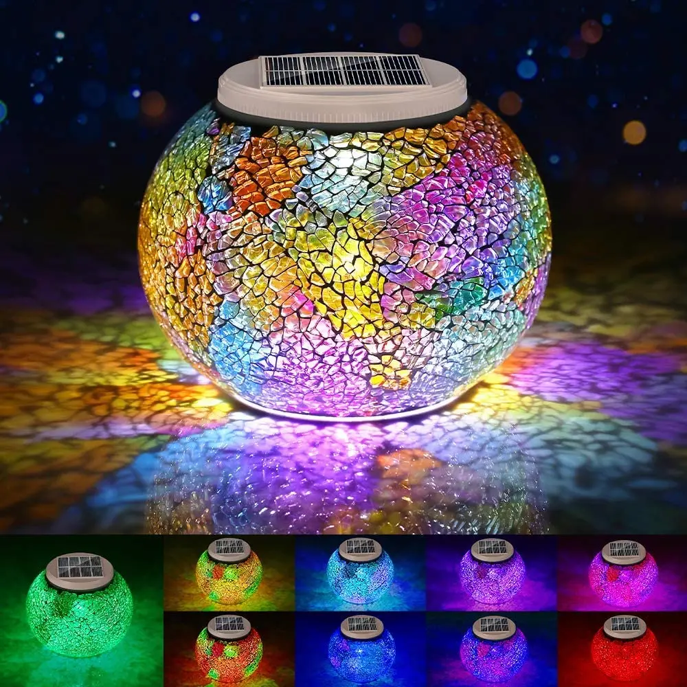 

LED Solar Light Outdoor Waterproof Colorful Solar Lamp Crack Solar Powered Sunlight Garden Decoration Lamp for Yard Fence Room