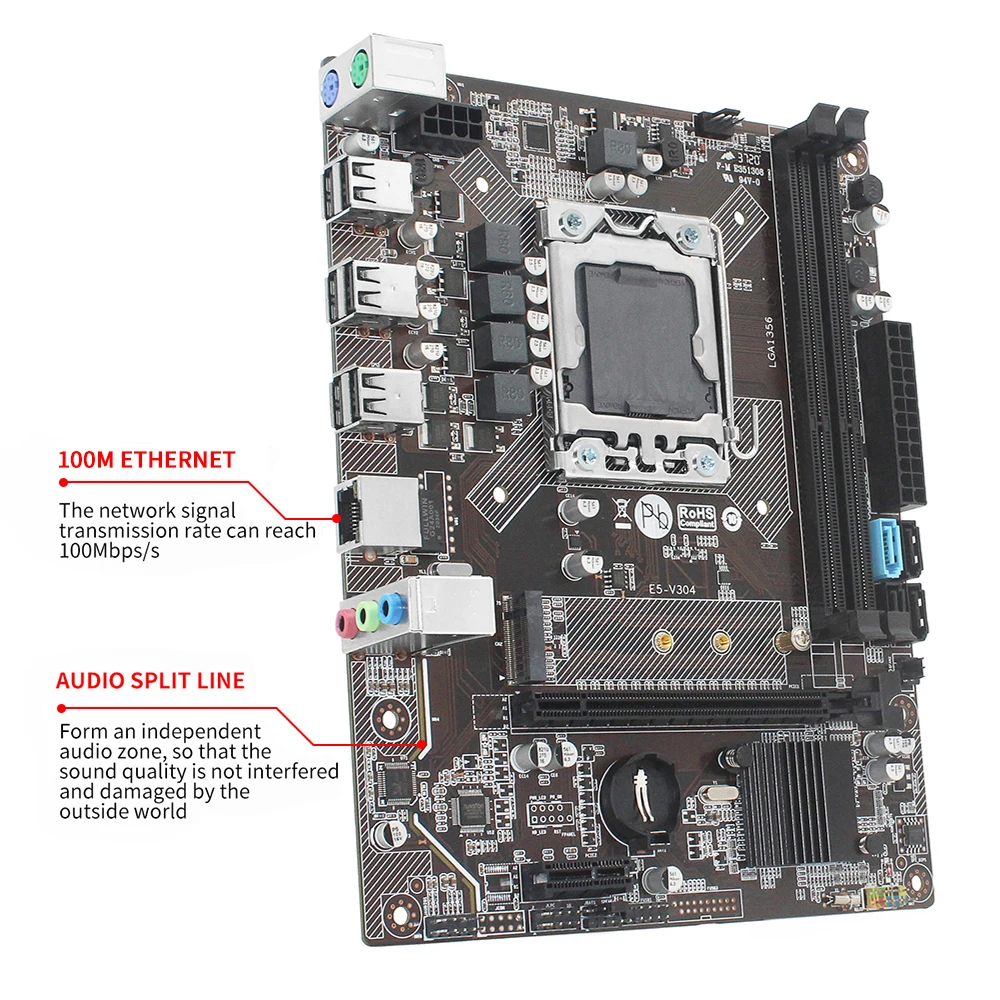 Online X79 Motherboard LGA 1356 Set Kit Gamer Pc Mit Intel Xeon E5 2420 V2 Prozessor DDR3 8GB(2*4GB) ECC Speicher RAM M.2 NVME E5 307