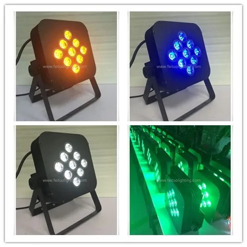 H-12pcs оптовая цена 9x18 Вт диджейские светодиодные плоские par RGBAWUV + розовый 7в1 dmx