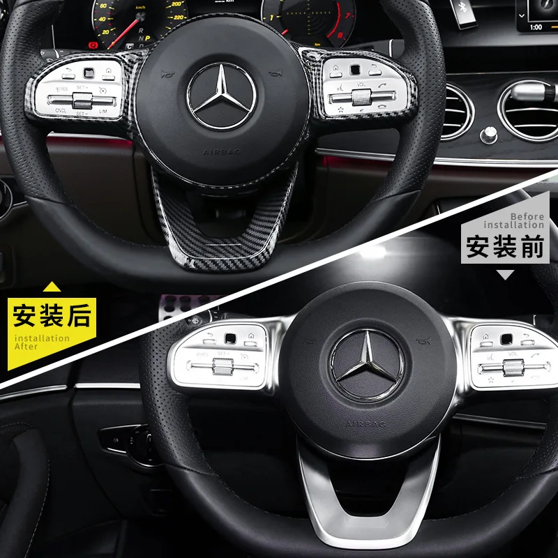 Для Benz class C260/E300L/GLB C200L/GLE/GLC ABS углеродное волокно Автомобильная Кнопка рулевого