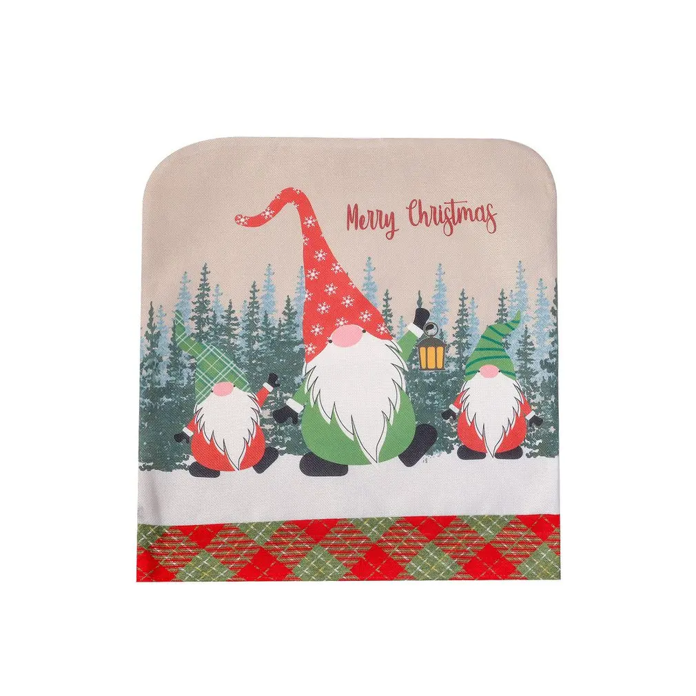 

Christmas Chair Cover Christmas Cartoon Faceless Old Man Chair Cover For Living Room Restaurant Hotel Decoration