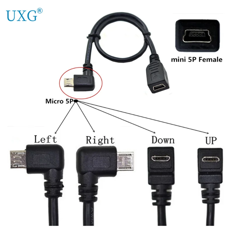 

Удлинитель с углом 90 градусов вниз, вверх, вправо, влево, микро-USB 3. 0 5-контактный штекер на мини-Usb гнездо
