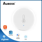 Датчик температуры и влажности Smart ZigBee, питание от аккумулятора, совместим с Alexa Google Assistant, Tuya Zigbee Hub