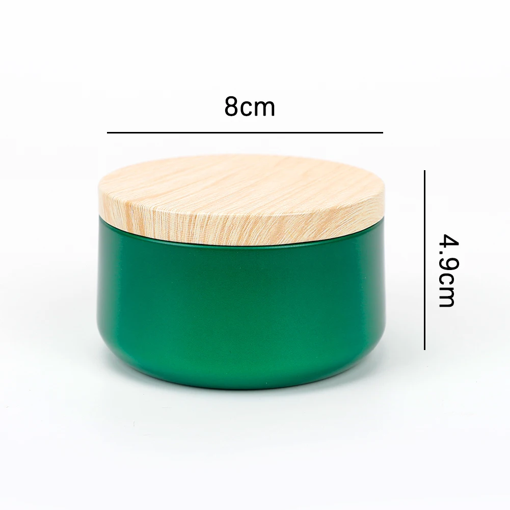 Tarros de lujo para velas con tapa de patr&oacute;n de madera, contenedor redondo a granel, latas vac&iacute;as, caja de almacenamiento de dulces, bote de cosm&eacute;ticos, negro y dorado, 6oz-4