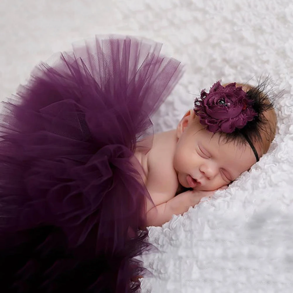 Новорожденный ребенок девочка маленькое платье цветок повязка на голову Студия