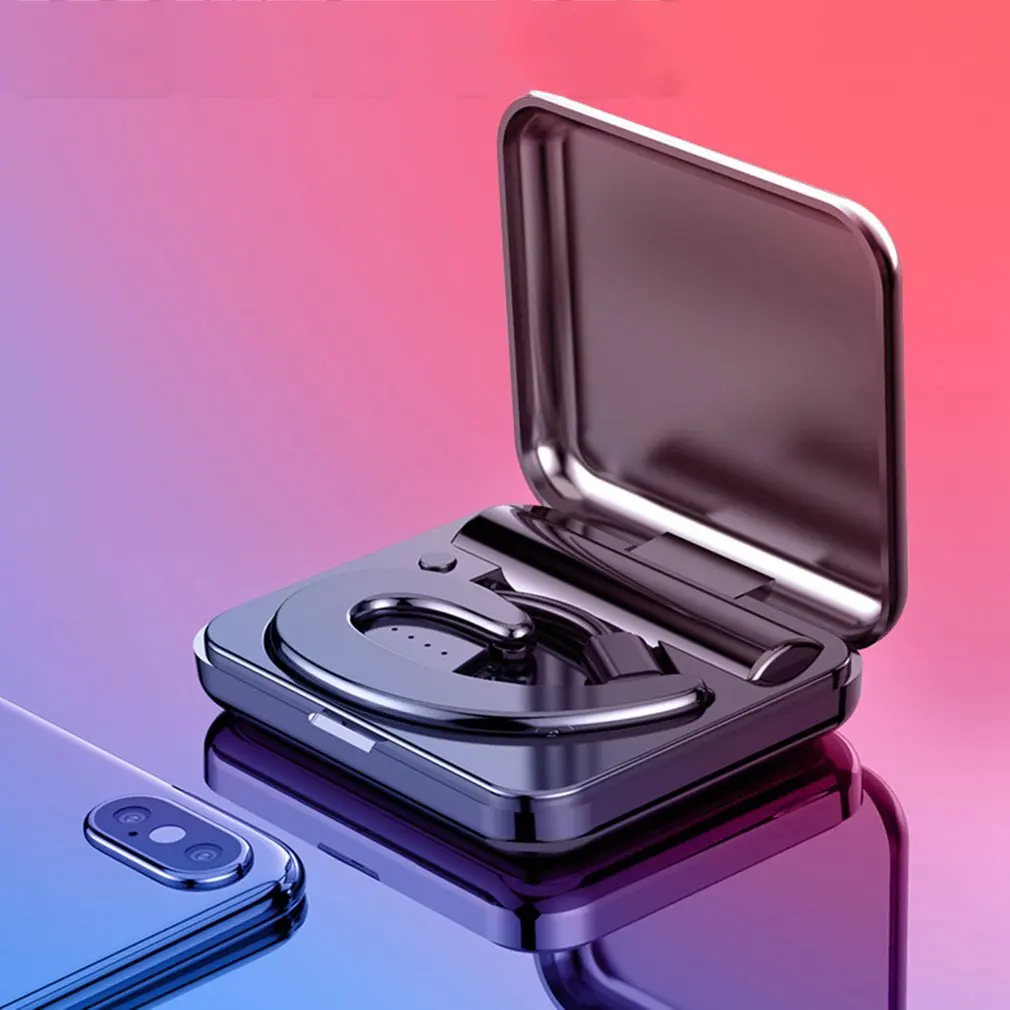 

S9 Integrated Bone Conduction Type Hanging Ears Monaural Wireless Earphones With Earhook Large Capacity Charging Warehouse