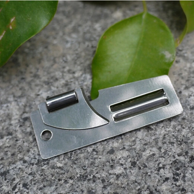 

Stainless Steel 2 In 1 EDC Pocket Multi Tool Outdoor 2\" Double Peeler Can Opener Fruit Multi Peeler Cutter New Drop Shipping