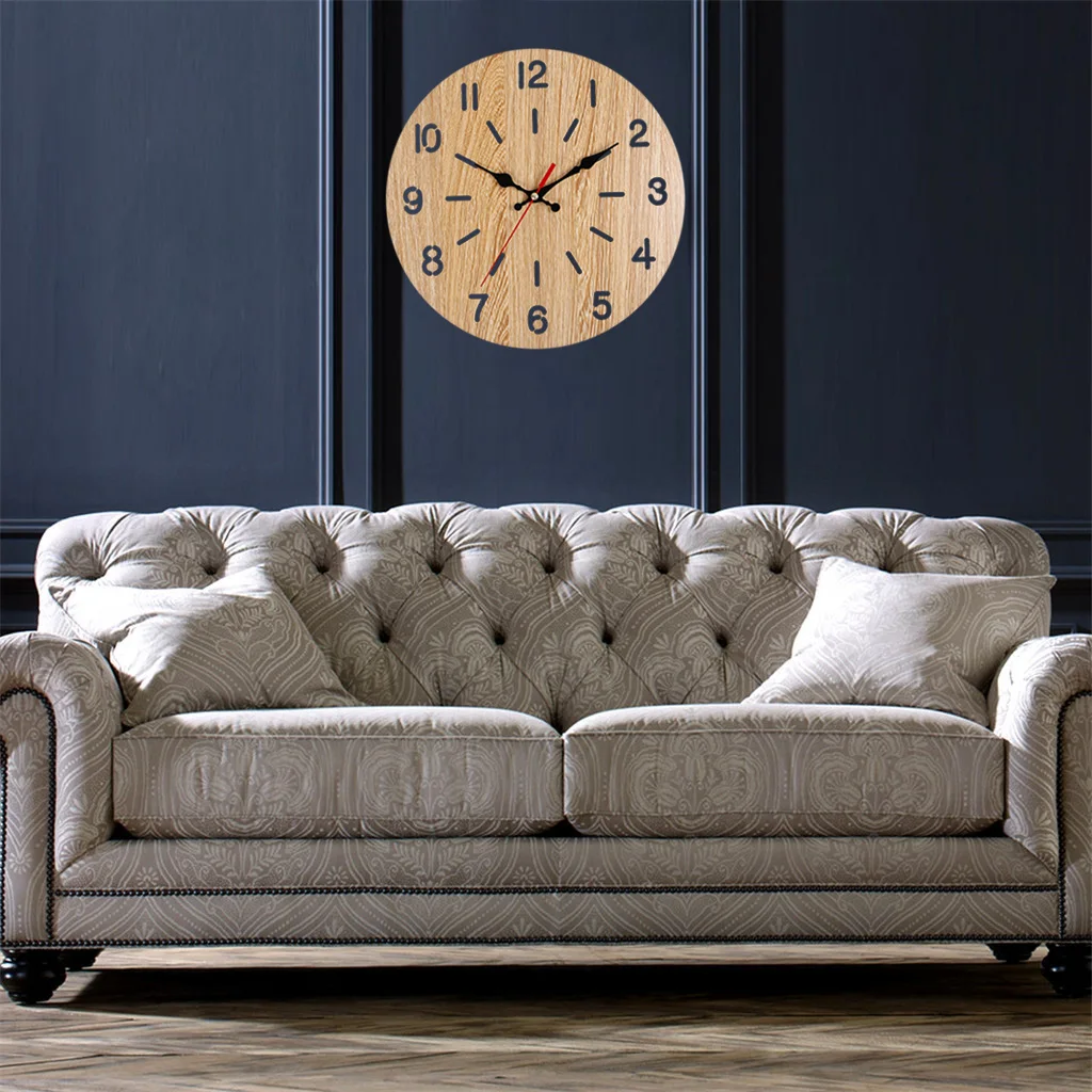 Настенные часы в стиле ретро 12 дюймов без тикания простые украшения для дома и