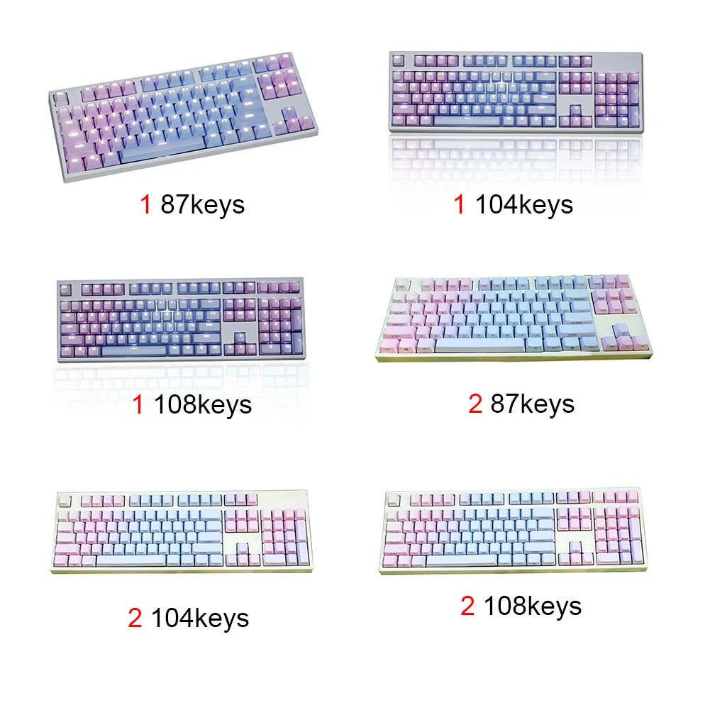 OEM профиль Крышка радуга цвет Офис Декоративные PBT двойной выстрел Keycap набор Dyesub