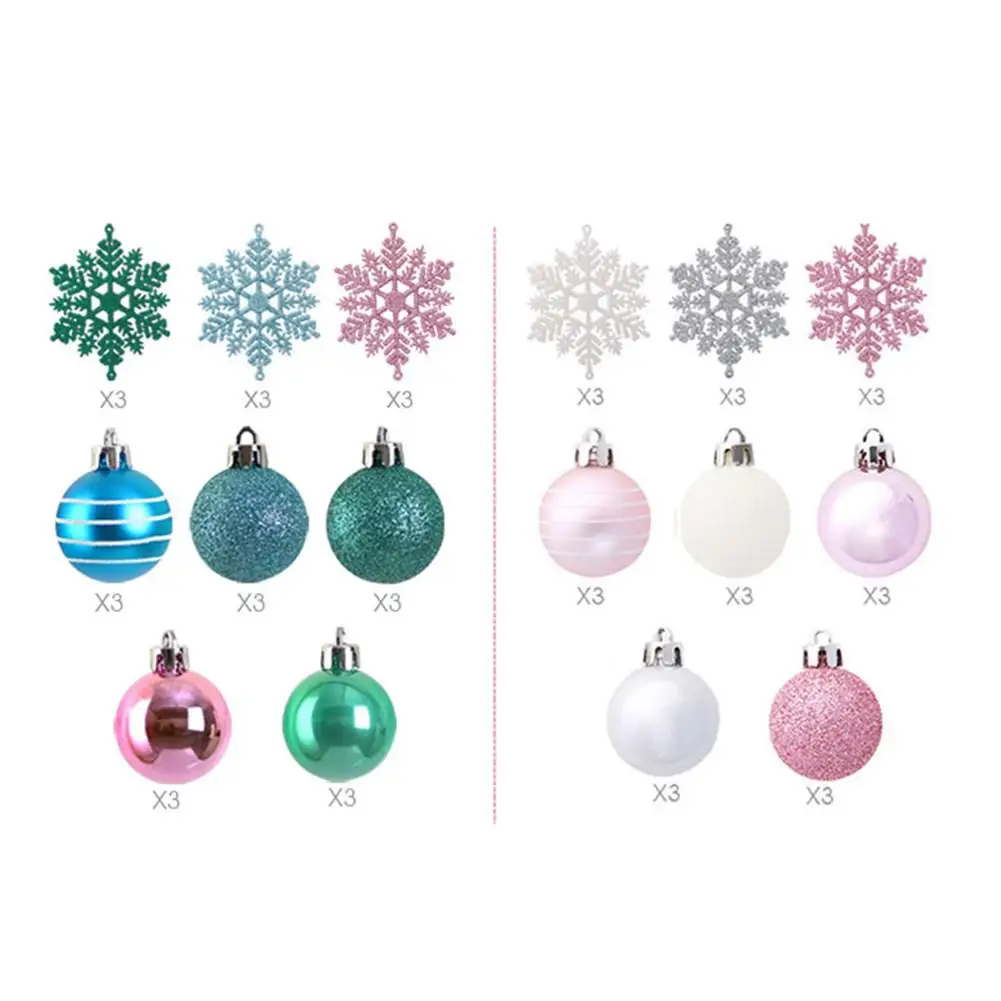 HobbyLane 24Pcs Christmas Balls Snowflower Set Party Hanging Pendant for Home Decorations Tree |