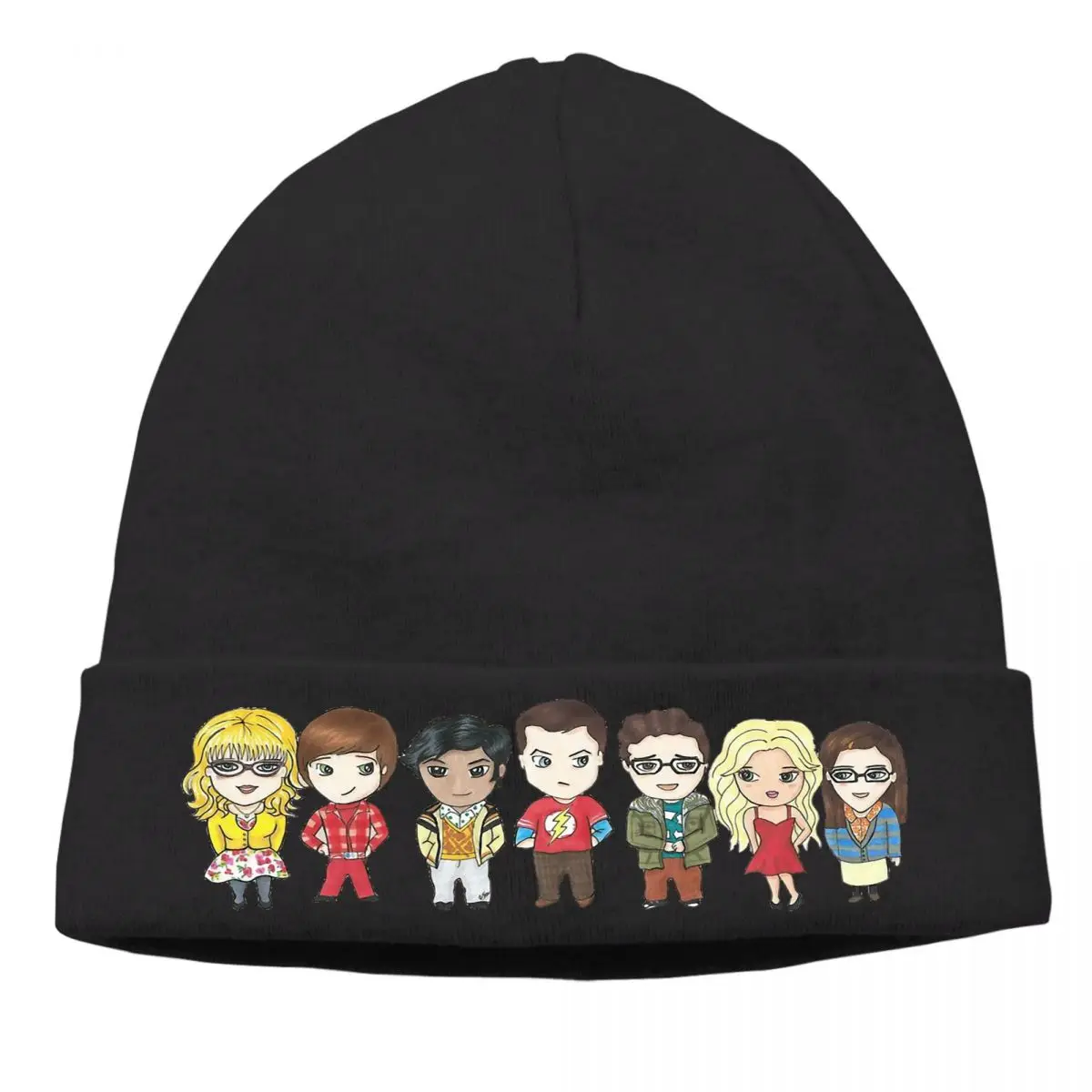 

The Big Bang Theory Sheldon Humor TV Sitcom Fashion Beanie Hats Cartoon Knitted Bonnet High Quality Skullies Caps Earmuffs