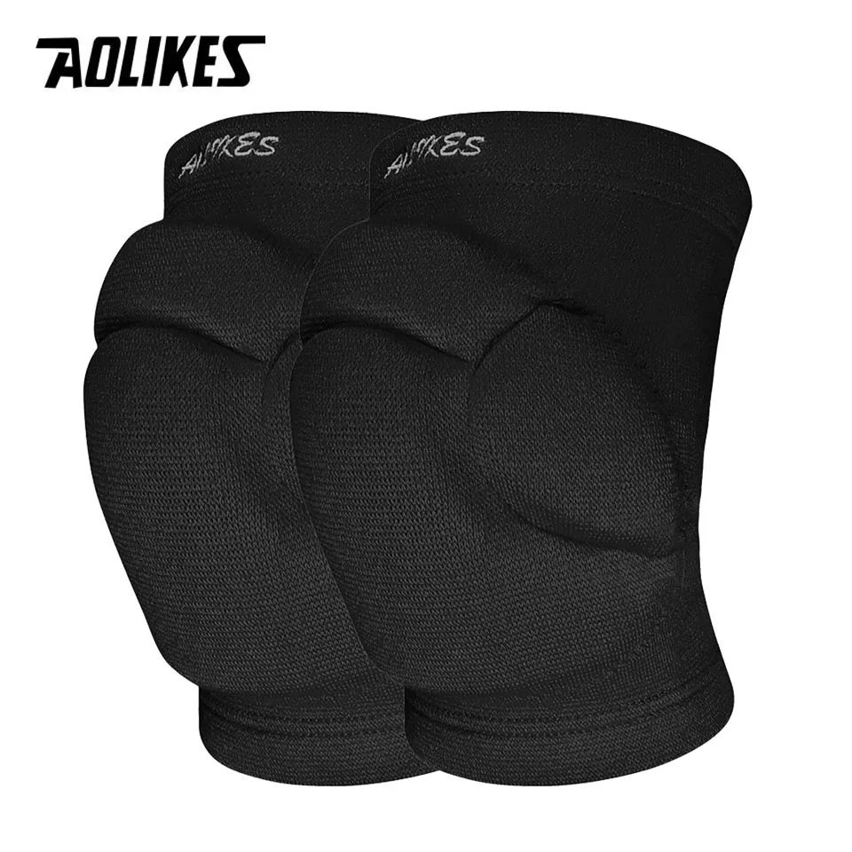 AOLIKES-rodilleras gruesas deportivas para hombre y mujer, Protector de rodilla elástico para baile, Yoga, voleibol, deportes extremos, 1 par