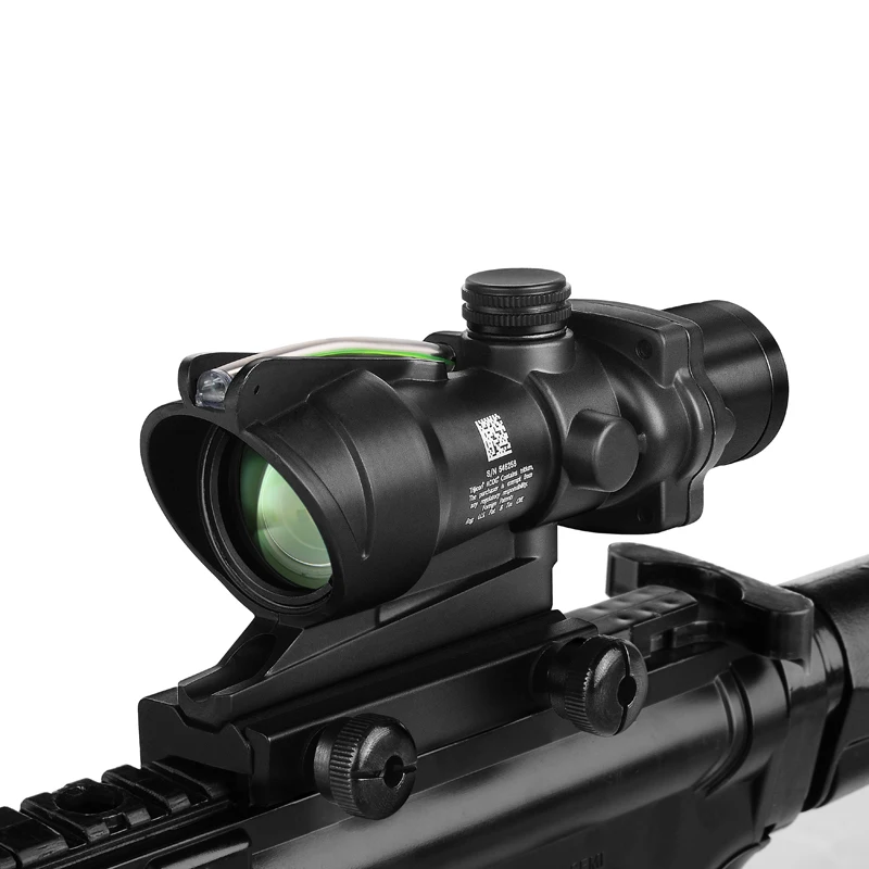 Trijicon ACOG 4X32 оптика из настоящего Волокна Красная точка с подсветкой шеврон стекло травленая сетка тактический оптический прицел охотничий прицел