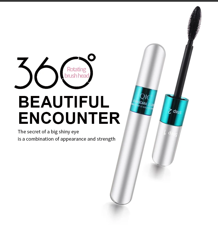 

QIC Double Head Waterproof Mascara 4D Thick Pull Long Curl Warped Not Easy Dizzy Dye Long Lasting Mascara Cosmetics TSLM2