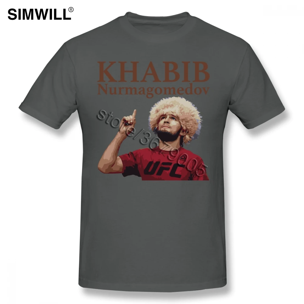 Футболка мужская Khabib Nurmagomedov 100% хлопок короткий рукав круглый вырез принт Прямая