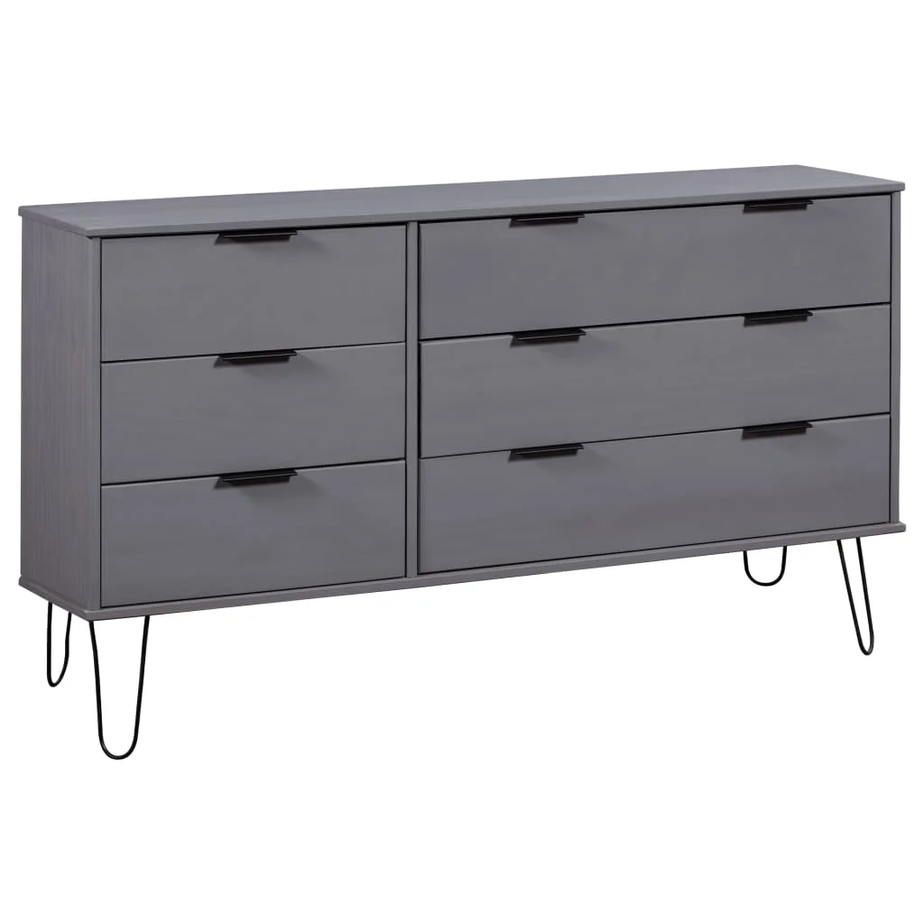 

Drawer Cabinet Gray 47"x15.6"x29" Solid Pine Wood