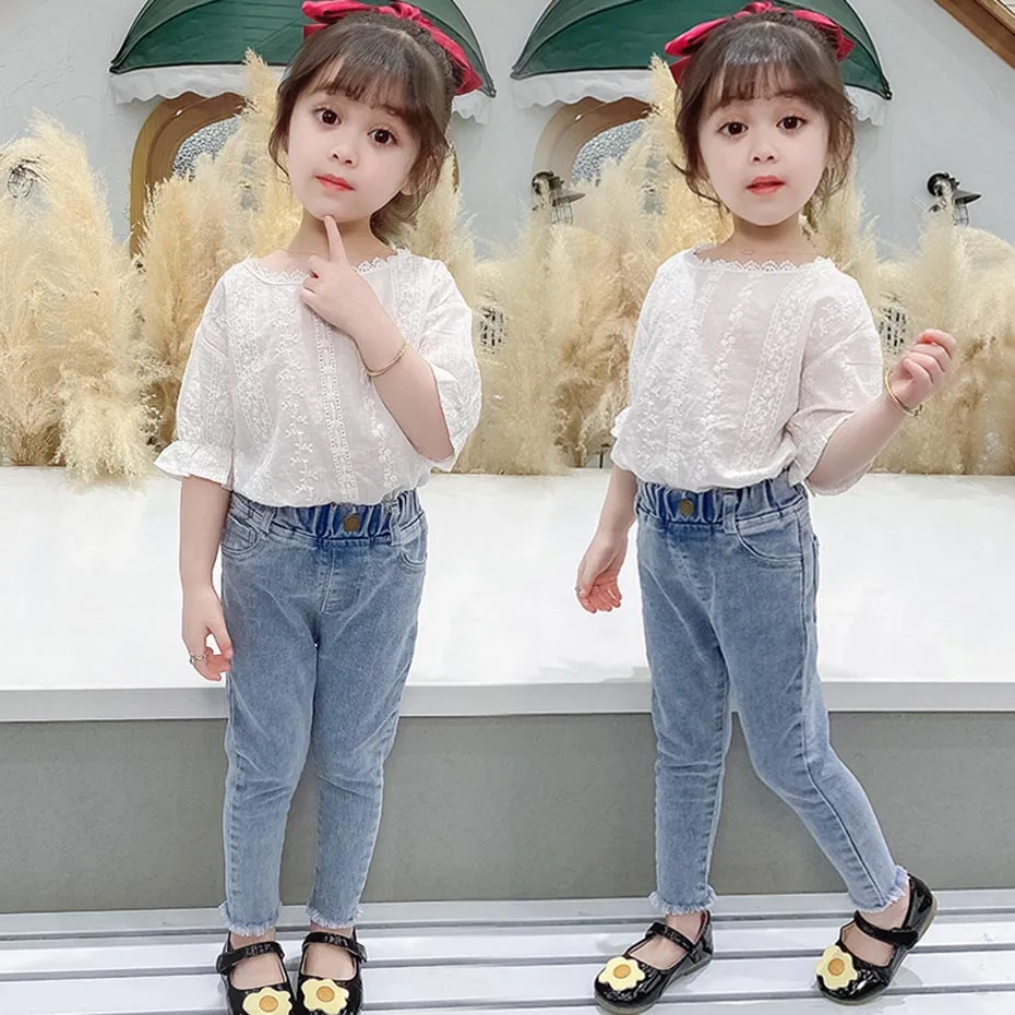 Футболка для маленьких девочек футболка с вышивкой цветочным принтом