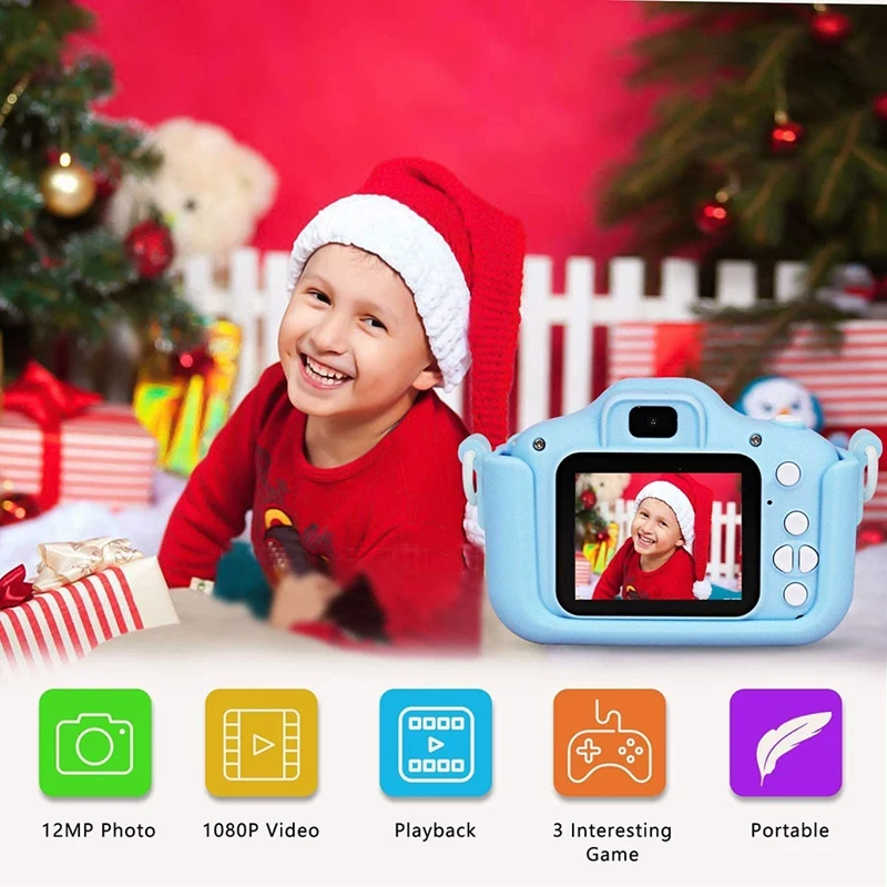 

Kids Digital Camera for Girls and Boys, Kids Children Selfie Photo Video Camera Camcorder with 2 Inch IPS Sn