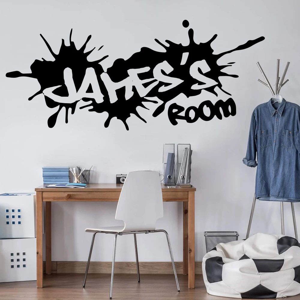 

Custom Name Graffiti Street culture Wall Sticker Boy Room Nursery Personalized Name Graffiti Decal Bedroom Vinyl Home Decor 977