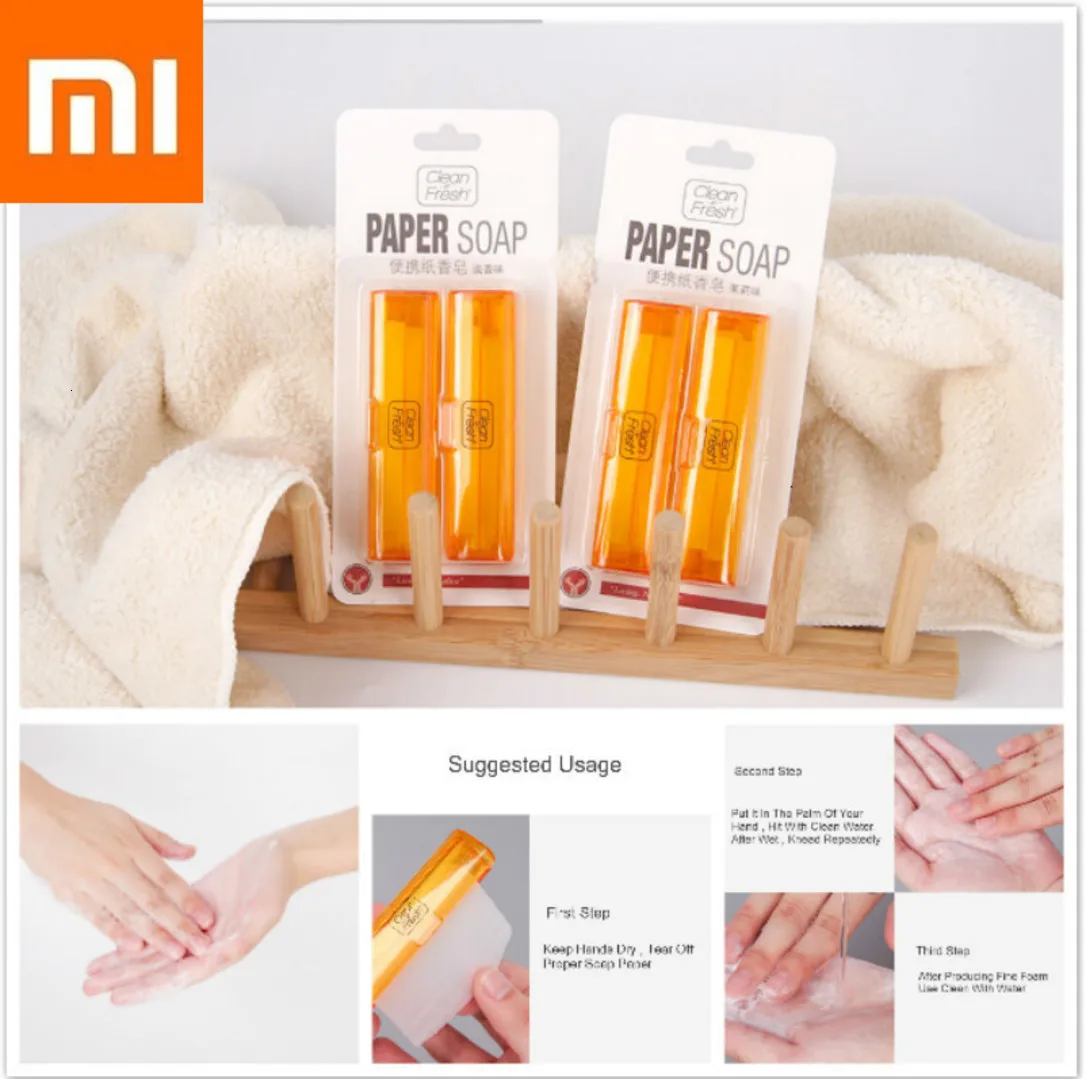 Xiaomi Clean-n-fresh бумажное мыло лимон+ Роза+ жасмин+ лаванда вкус портативный замочить в воде нежные руки фосфора бесплатно формула