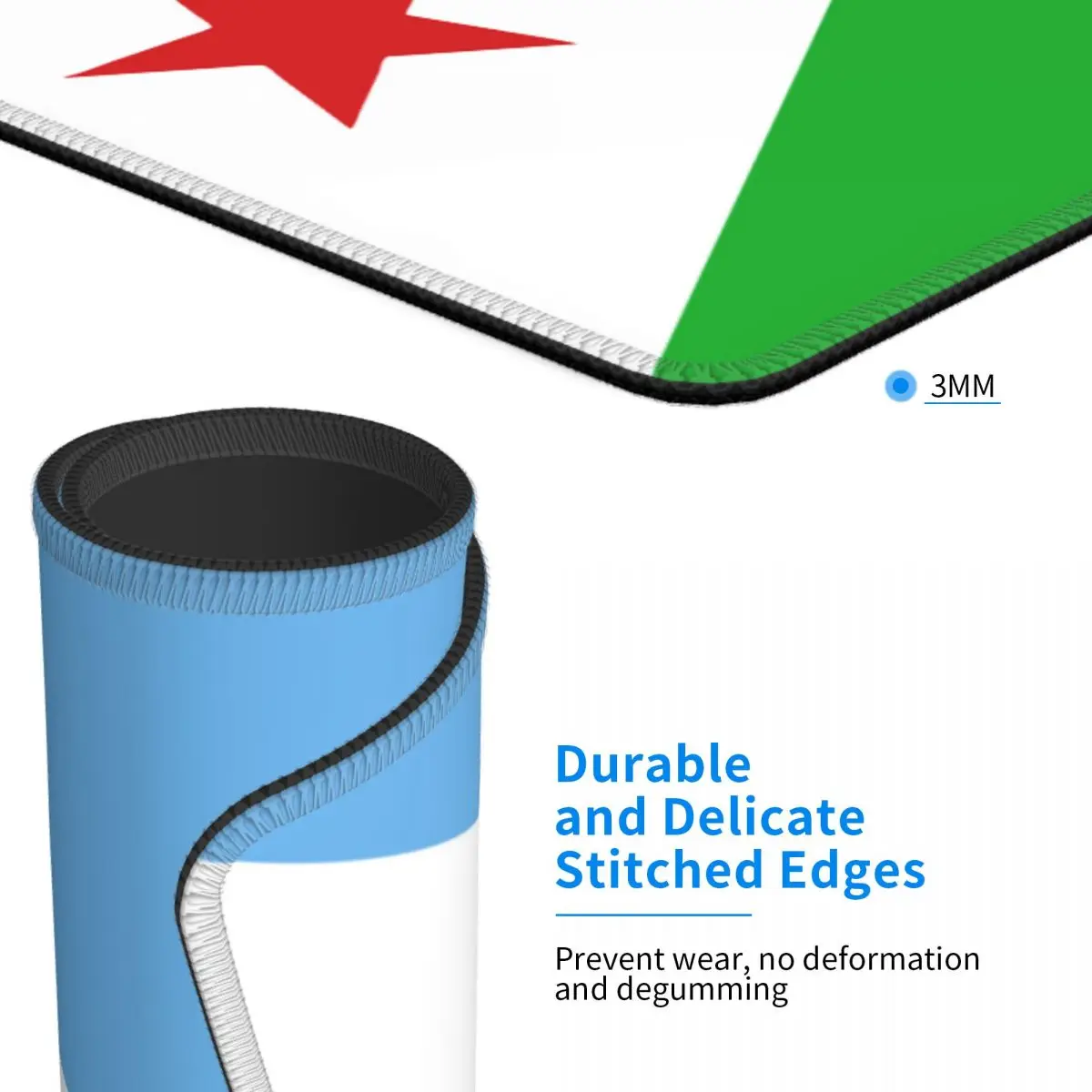 Водонепроницаемый коврик для мыши с изображением флага Джибутийского |