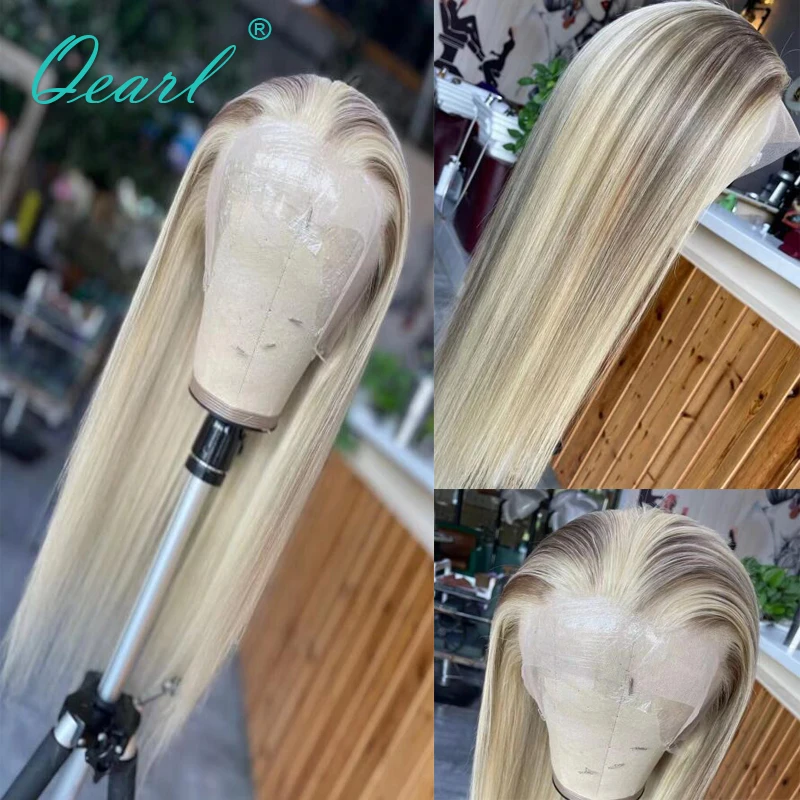 

Blonde Lace Front Wig Straight Lace Frontal Wigs Highlights Colored 13x4/13x6 Human Hair for Women Remy Hair Glueless 150% Qearl