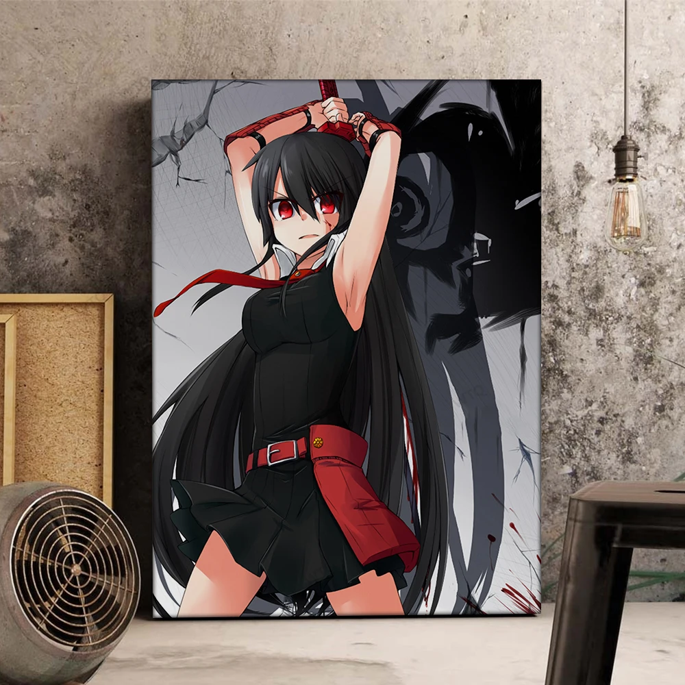 

ВИНТАЖНЫЙ ПЛАКАТ Akame Ga Kill, аниме, японский мультфильм, холст, настенный плакат, печать, краска, Декор, картина, современный Декор для дома, гос...