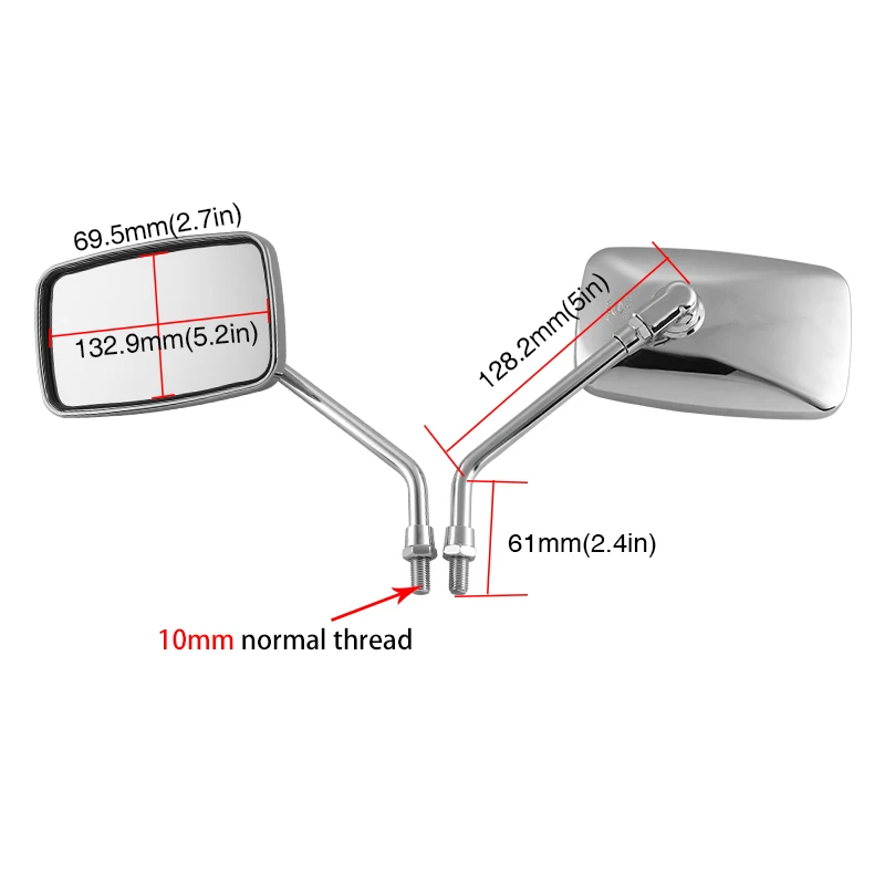 Зеркало заднего вида для мотоцикла DERI 1 пара универсальных алюминиевых зеркал