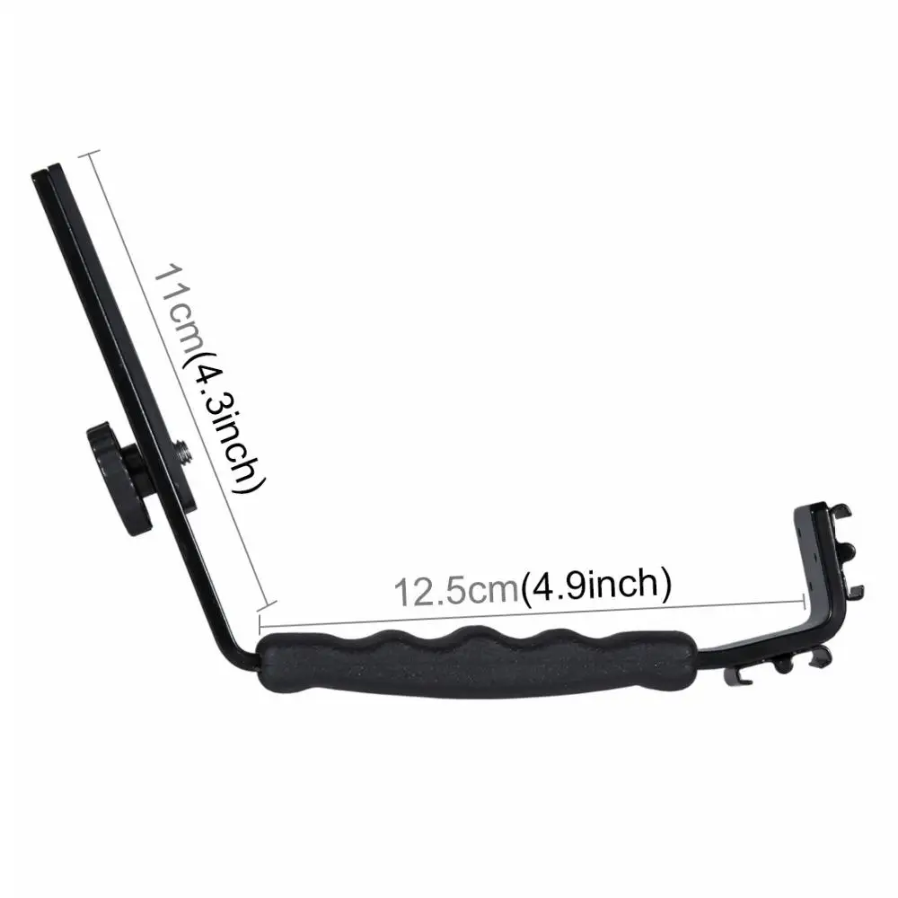 For Video Light Flash DSLR Holder Photography Camera Grip L-Shape Bracket With 2 Side Hot Shoe Mounts r60 | Электроника