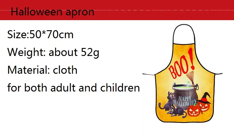 

Creative 3D Kitchen Apron Cartoon Ghost Pumpkin Witch Party Halloween Aprons Dinner BBQ Barbecue Cooking Gift