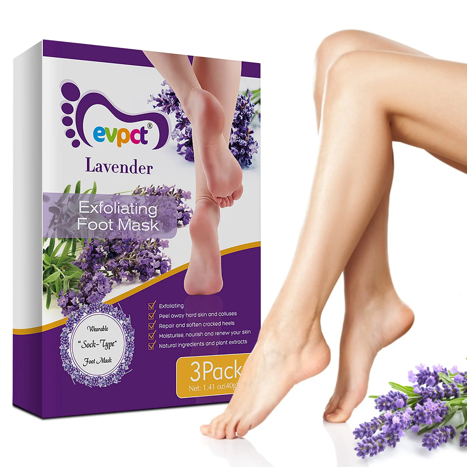 

3 Packs Feet Exfoliation Foot Mask Socks Pedicure Peeling Dead Skin Remover Feet Mask Peel Foot Mask Moisture Foot Socks