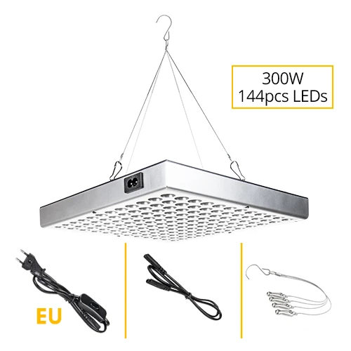 300W 144LEDs EU Plug Серия подключения панели полного спектра светодиодный свет для выращивания 300 Вт 150 Вт Фито лампа с переключателем для выращивания палатки коробка 2 режима растительного света - Испускаемый цвет: 300W 144LEDs EU Plug