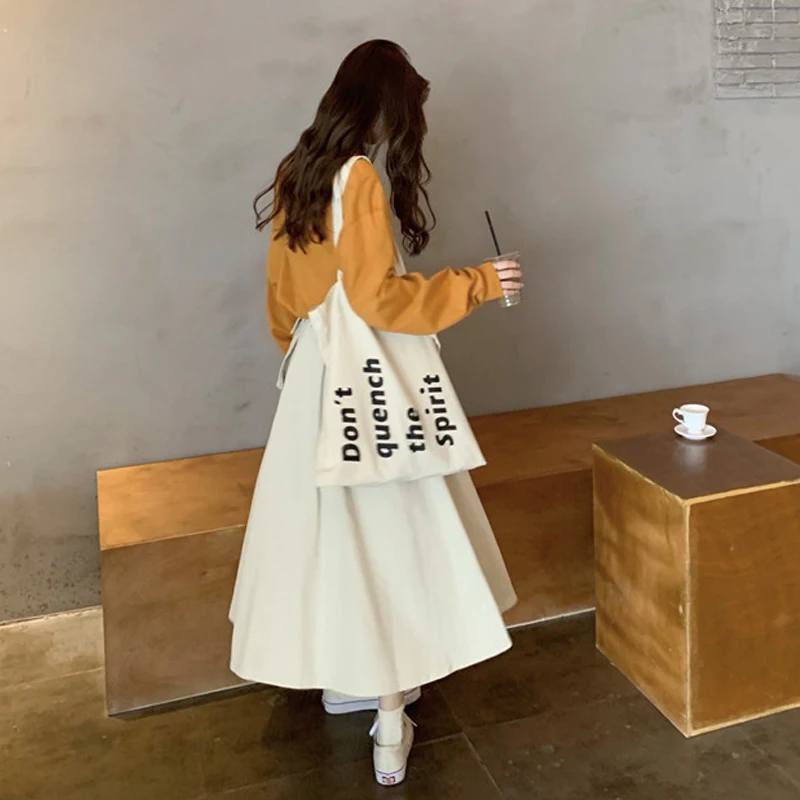 

Women's Clothing casual black pockets Korean style skirt High waist Spring and autumn temperament fashion brand long skirts new