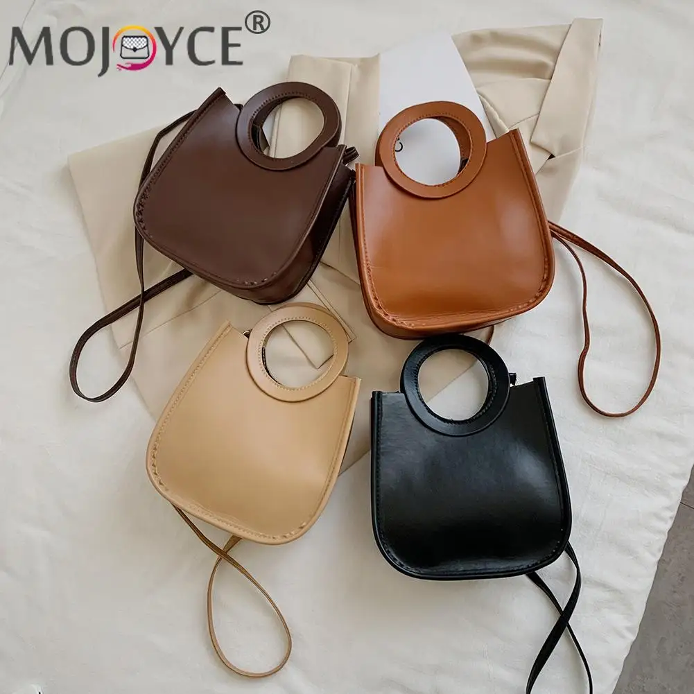 

Casual Pure Color Designer Crossbody Bags Women Retro Soft PU Leather Messenger Handbag Portable Street Travel Purse