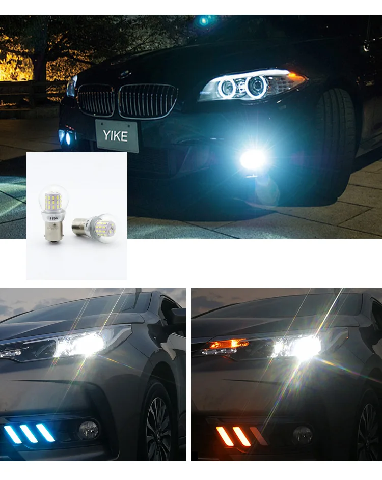 AMYWNTER BA15S 12V 1156 P21W светодиодный 1157 P21/5 Вт S25 Автомобильный светодиодный указатель поворота автоматическое обратное лампа 1056 BAU15S PY21W Янтарный Желтый цвет, на возраст от 4 до W