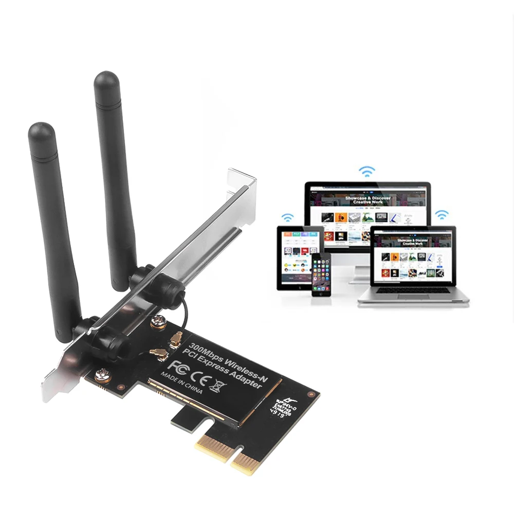 Kebidu 2 4 ГГц беспроводной 300 Мбит/с Wi Fi адаптер PCI E сетевая карта Express для настольного