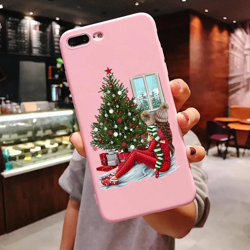 Веселый Рождественский чехол Vogue girl для iPhone 11 Pro Max новогодний розовый мягкий чехол для телефона с лосем для iPhone X 6 6S 7 8 Plus Xs XR XS MAX