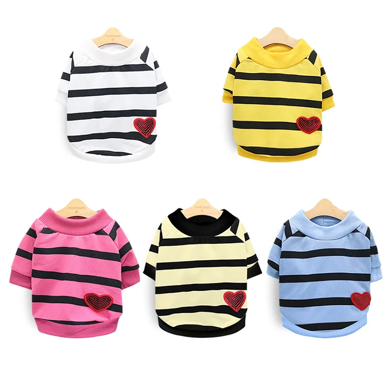 

Striped Dog Clothes Summer Pet Shirt for Dogs Chihuahua Yorkshire Costume Cotton Dog Vest Shirt Puppy Pets Clothing 10E